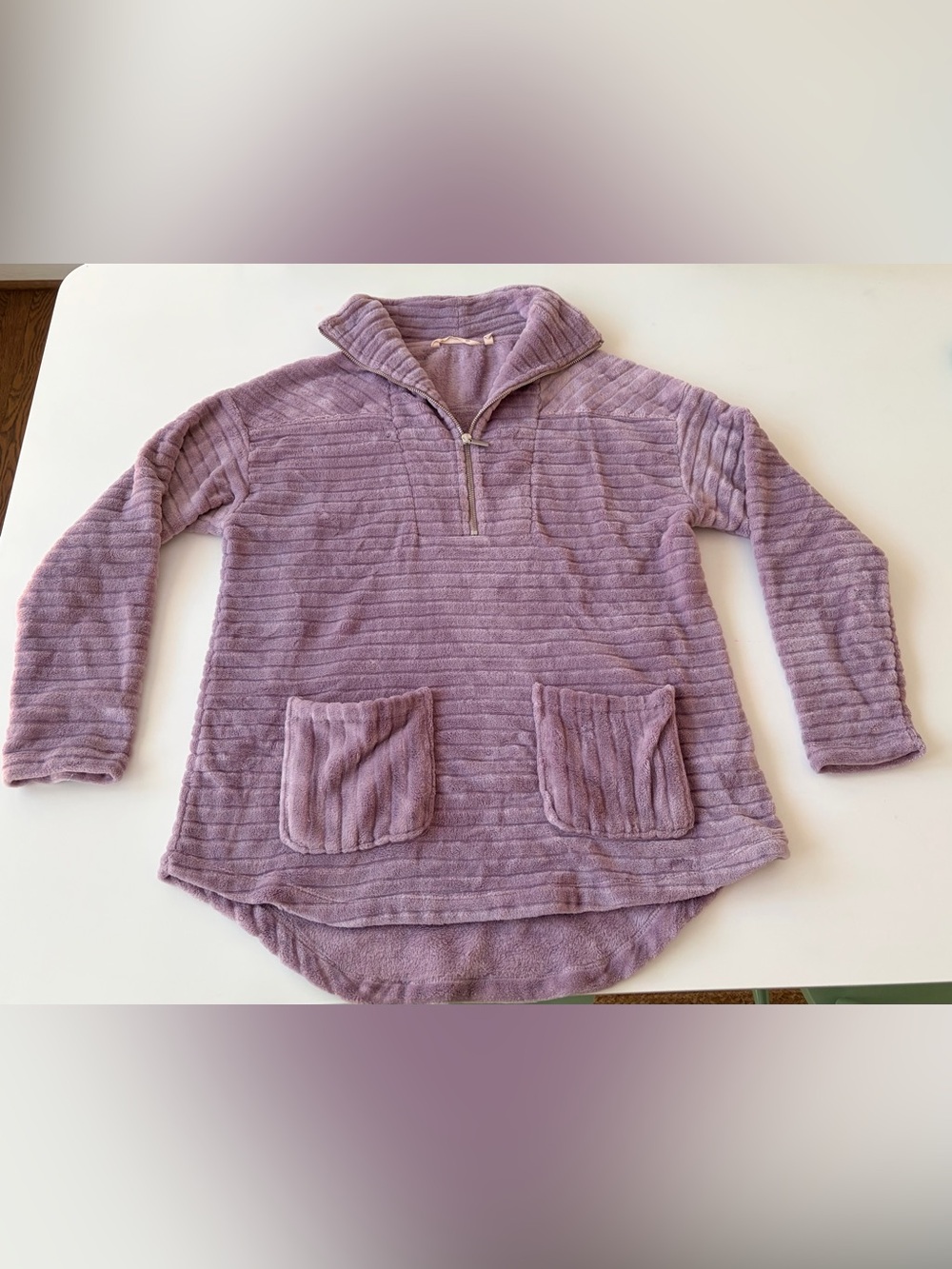 Soft Surroundings Plush Half-Zip Pullover - Lavender